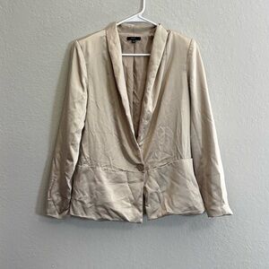 DREW Women's Cream Single-Button Shawl Collar Blazer